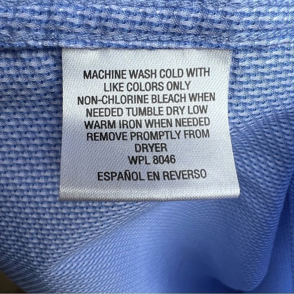 Alfani Men’s Performance Blue Button Front Shirt, Size Large 16-16.5 34-35 - Picture 10 of 10